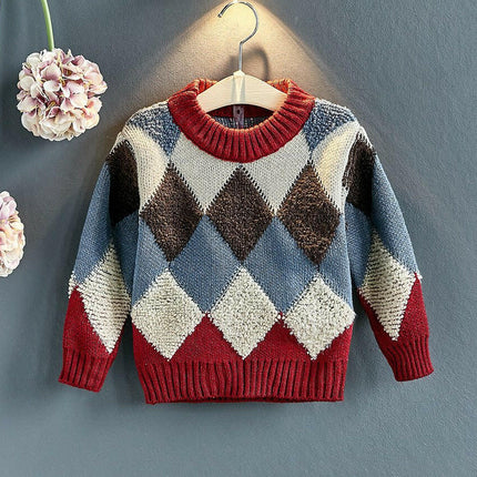 Girls Fashion Plaid Sweater at €23.99