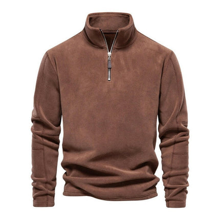 New men's polar fleece sweatshirt stand collar half zipper long sleeve sweatshirt at €81.99