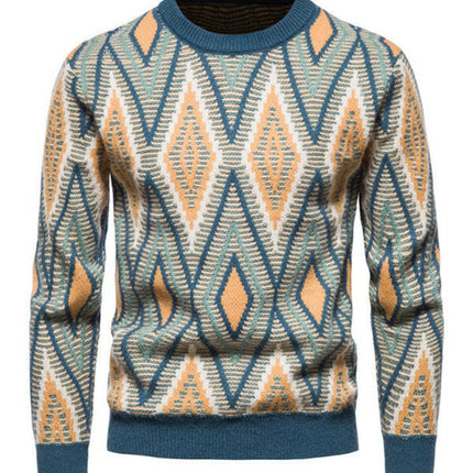 Men's Christmas crew neck diamond jacquard sweater at €114.99