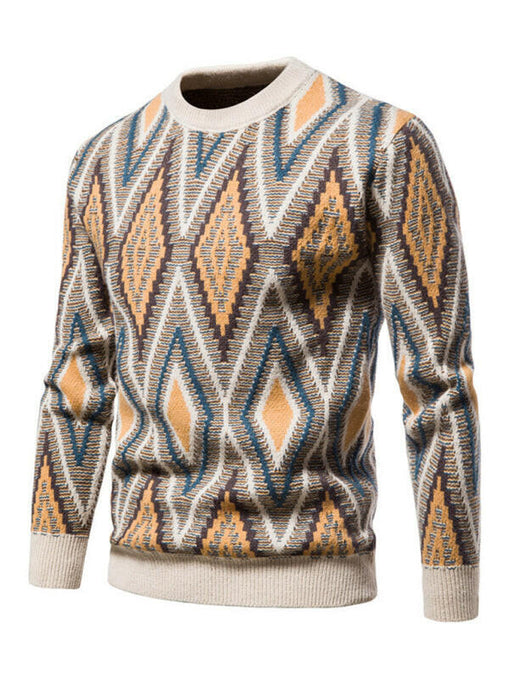 Men's Christmas crew neck diamond jacquard sweater at €114.99