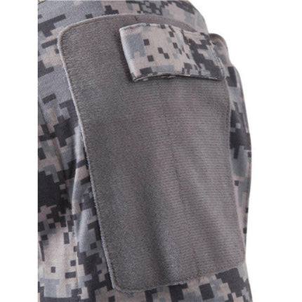 Men's Military Field Outdoor Elastic Fitness Camouflage Long Sleeve Zipper Pocket T-Shirt at €41.99