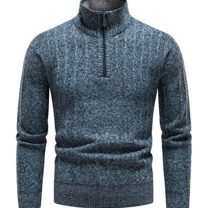 Men's stand collar zipper half cardigan sweater at €61.99