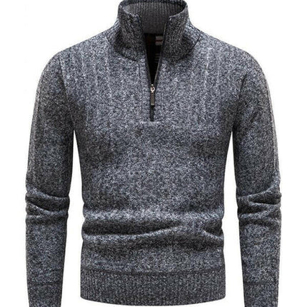 Men's stand collar zipper half cardigan sweater at €61.99