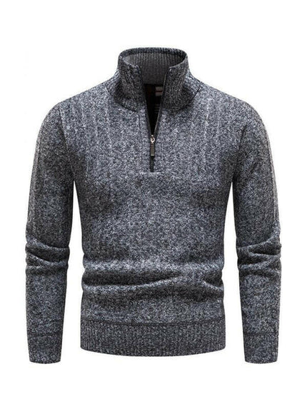 Men's stand collar zipper half cardigan sweater at €61.99