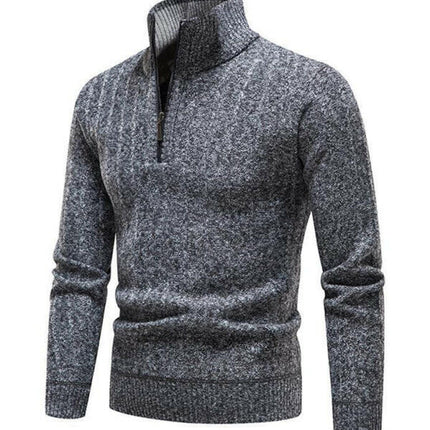 Men's stand collar zipper half cardigan sweater at €61.99