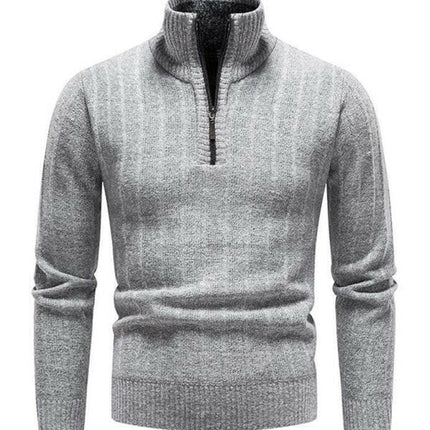 Men's stand collar zipper half cardigan sweater at €61.99