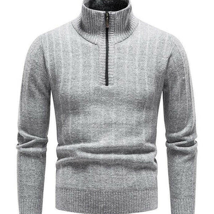 Men's stand collar zipper half cardigan sweater at €61.99