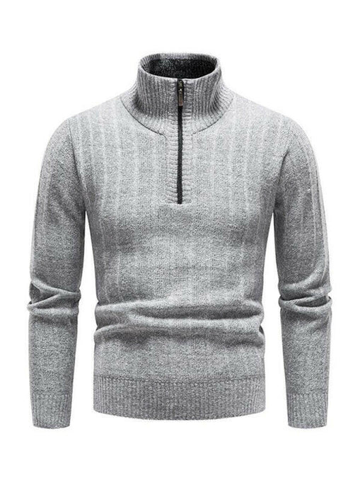 Men's stand collar zipper half cardigan sweater at €61.99