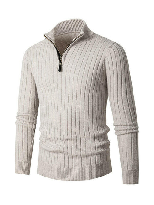 Men's casual solid color round neck stretch knitted sweater at €68.99