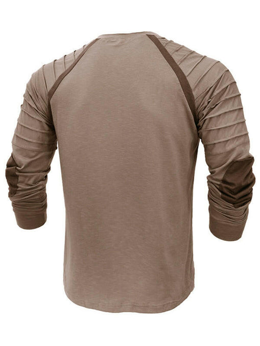 Men's new long-sleeved Henry collar sports base T-shirt at €20.99