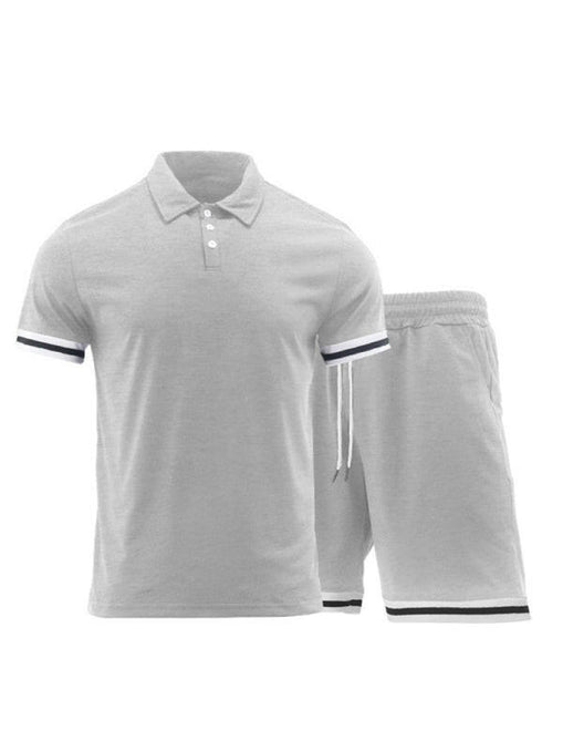 Men's lapel short -sleeved shorts two -piece sports casual set at €40.99