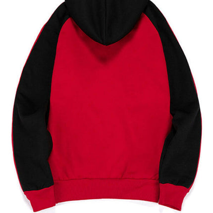 Men's casual contrasting color zipper cardigan hooded sweatshirt at €35.99