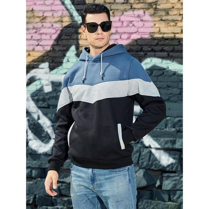 Men's casual color block and contrast fashion hooded sweatshirt at €36.99