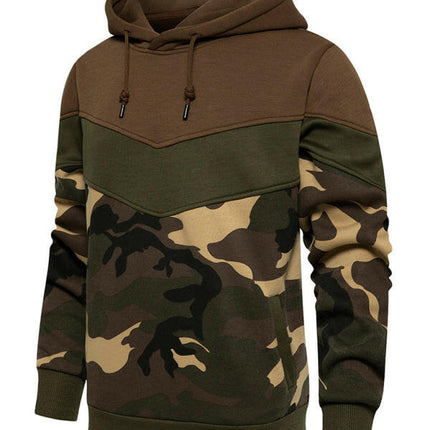 Men's casual color block and contrast fashion hooded sweatshirt at €36.99