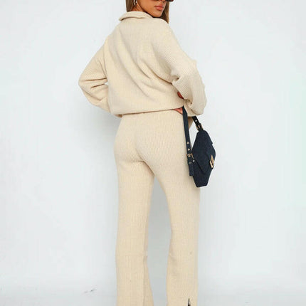 Grozavu's Woolen Suit: Long-Sleeved Zip-Up with Trousers at €124.99