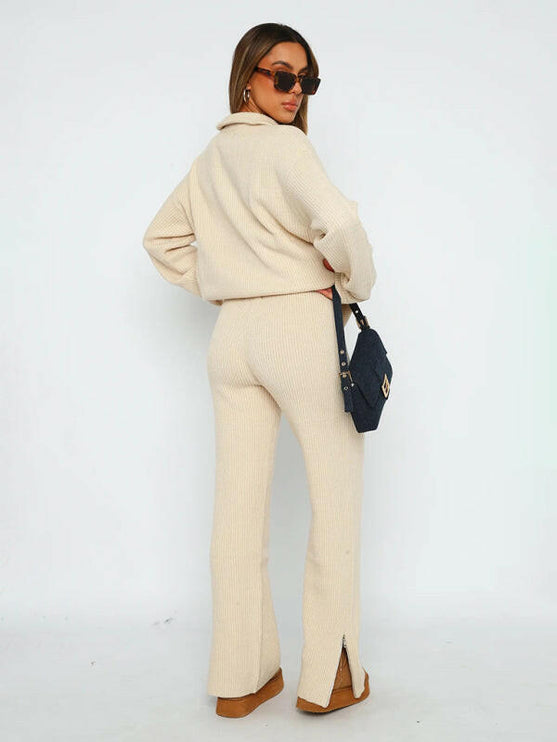 Grozavu's Woolen Suit: Long-Sleeved Zip-Up with Trousers