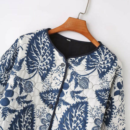 Women's Printed Thick Button Quilted Jacket at €61.99