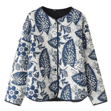 Women's Printed Thick Button Quilted Jacket at €61.99