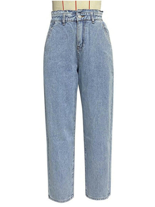 women's casual high waist washed straight jeans at €51.99