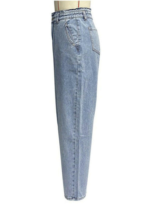 women's casual high waist washed straight jeans at €51.99