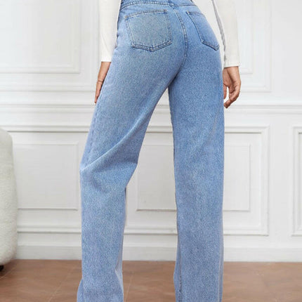 Women's High Waist Washed Straight Leg Jeans at €52.99