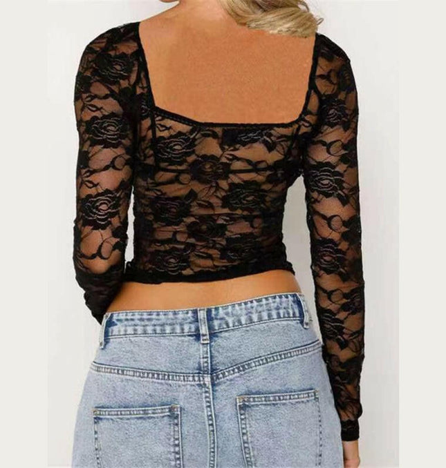 Women's New Sexy Lace Long Sleeve Top at €25.99