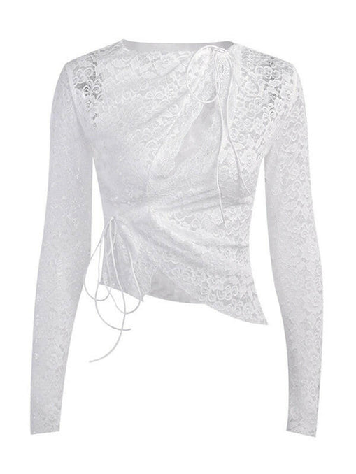 Women's New Long Sleeve Lace Hollow Cardigan Slim Fit Top for Hot Girls at €24.99