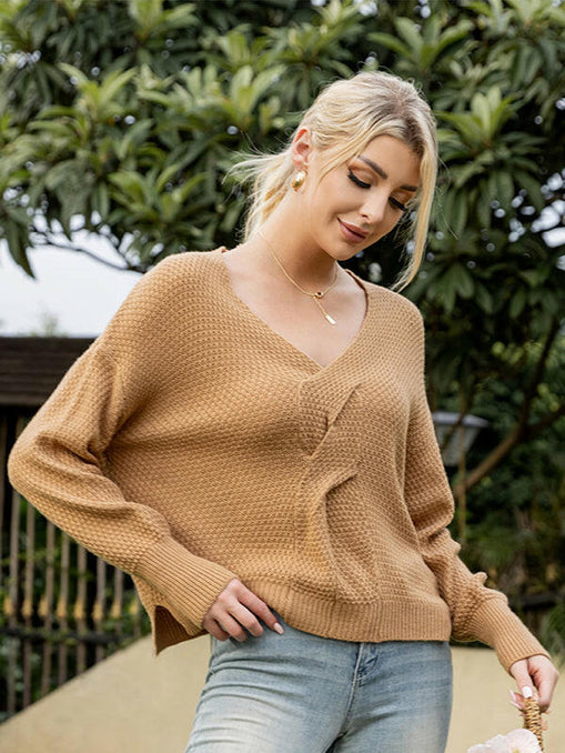 Women's casual solid color versatile long-sleeved sweater at €33.99