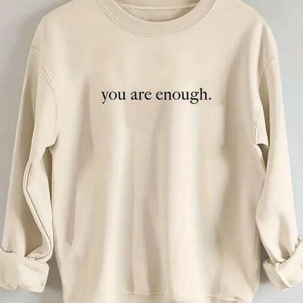 Women's wholesale round neck casual you are enough pattern sweatshirt at €20.99