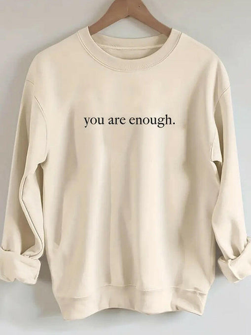 Women's wholesale round neck casual you are enough pattern sweatshirt at €20.99