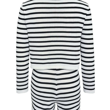 Women's striped simple cardigan shorts two-piece suit at €61.99