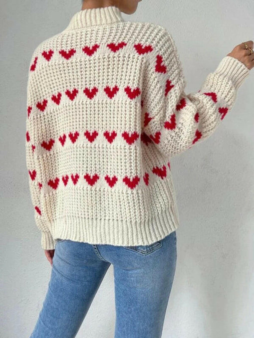 Women's fashion new loose love jacquard pullover sweater at €43.99