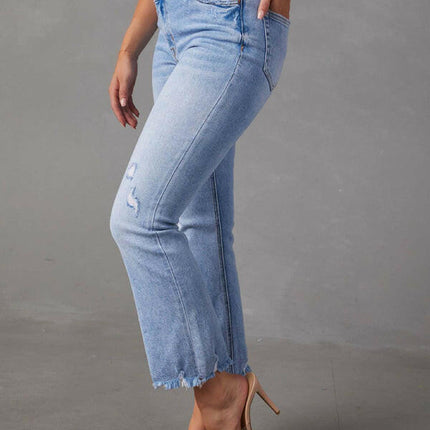 Women's new style simple ripped light color casual jeans at €44.99