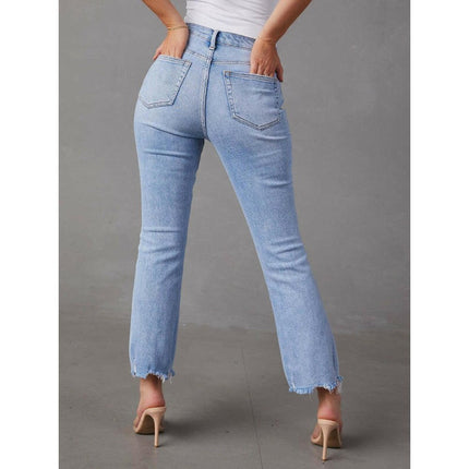 Women's new style simple ripped light color casual jeans at €44.99