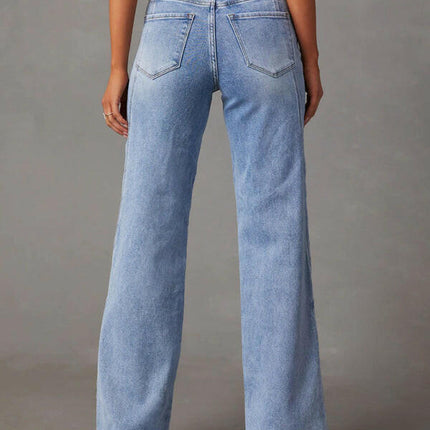 New style comfortable casual loose spliced wide leg women's jeans at €45.99