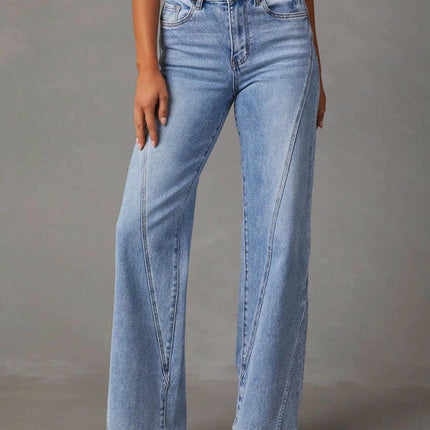 New style comfortable casual loose spliced wide leg women's jeans at €45.99