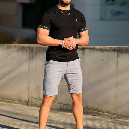 men's skinny plaid plus size casual shorts at €20.99