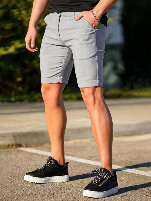 men's skinny plaid plus size casual shorts at €20.99