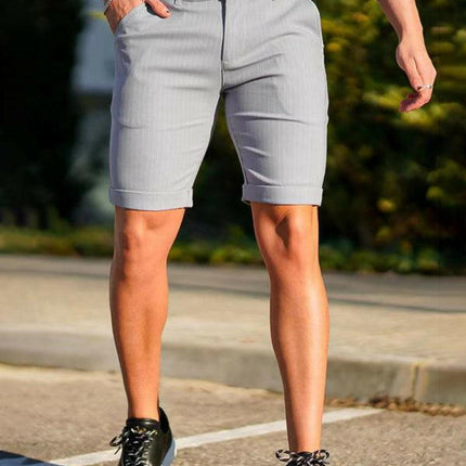 men's skinny plaid plus size casual shorts at €20.99