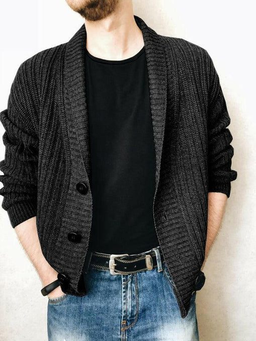 Men's Solid Color Single Breasted Casual Knit Cardigan at €99.99