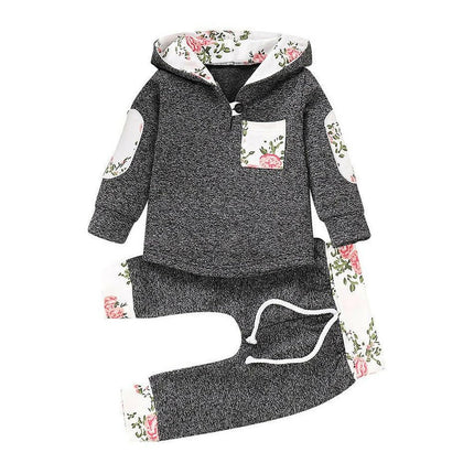 Multicolor Embroidery Plaid Plush Hoodie Suit at €48.99