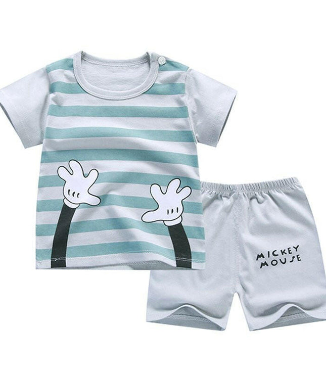 New baby suit cotton children's clothes summer boy two-piece suit - GrozavuShop