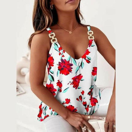 Sleeveless Chain Halter Print Ladies Tank Top at €25.99