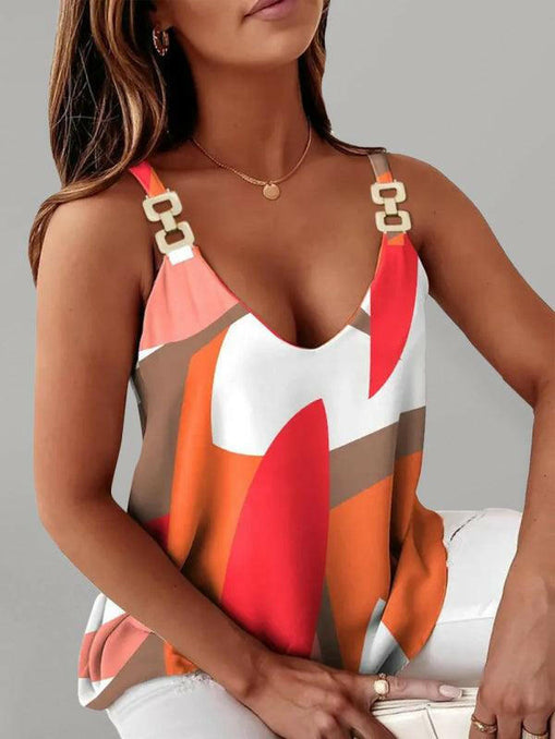 Sleeveless Chain Halter Print Ladies Tank Top at €25.99