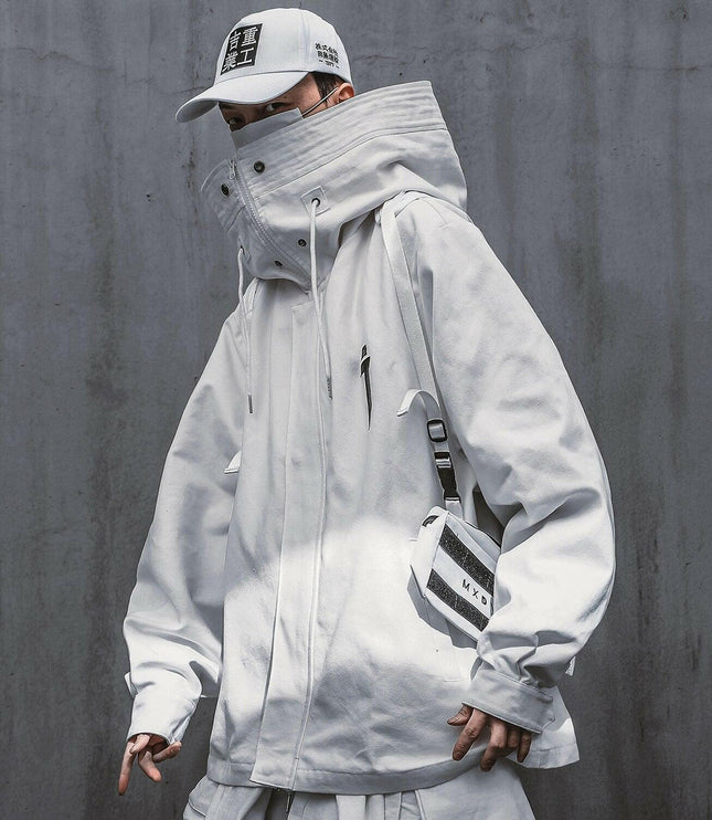 Turtleneck Hooded Zip Up Jacket For Men - GrozavuShop