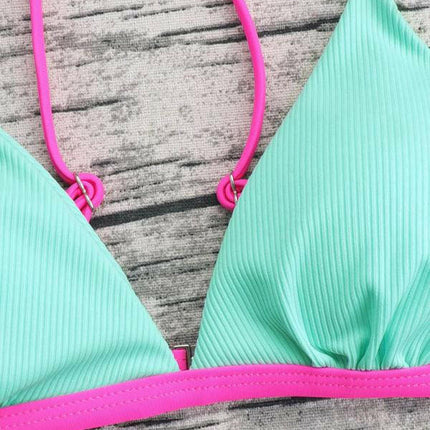 Women's Color block Binding Trim Bikini Swimsuit Set at €18.99