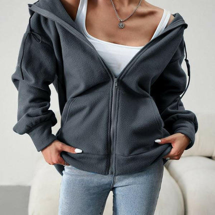 Women's Fashion Casual Loose Casual Sweater Cardigan Hooded Jacket at €76.99