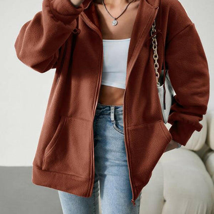 Women's Fashion Casual Loose Casual Sweater Cardigan Hooded Jacket at €76.99