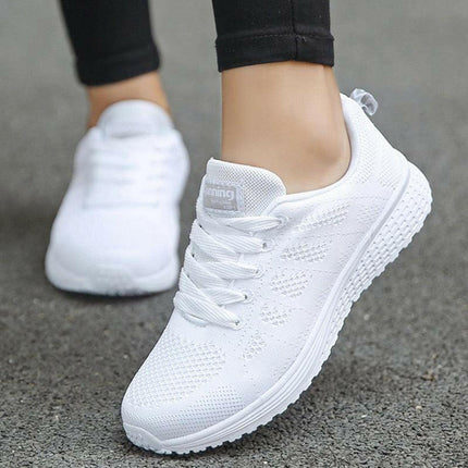 Women's Sneakers: Breathable Platform Trainers - Fashionable Flat Mujer Shoes at €21.99