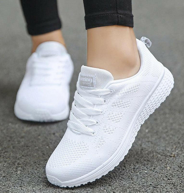 Women's Sneakers: Breathable Platform Trainers - Fashionable Flat Mujer Shoes at €21.99